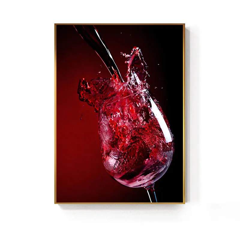Red wine glass I Модные постеры и печатает настенные панно для гостиная абстрактный красное вино стекло Картина на холсте HD Бар книги по искусству Affiche салон Декор - Цвет: Red wine glass I