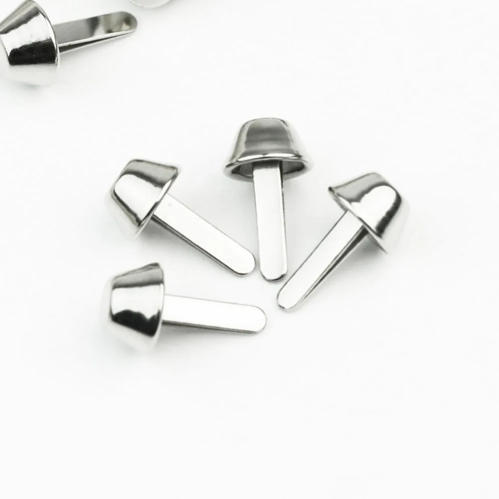Шпильки с шипами в виде грибов серебристые заклепки стиле панк для сумок обуви
