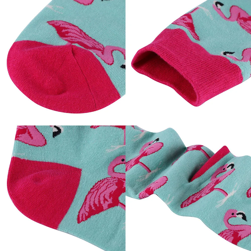 6 пар мужские носки хлопковые с принтом фламинго животные смешные короткие