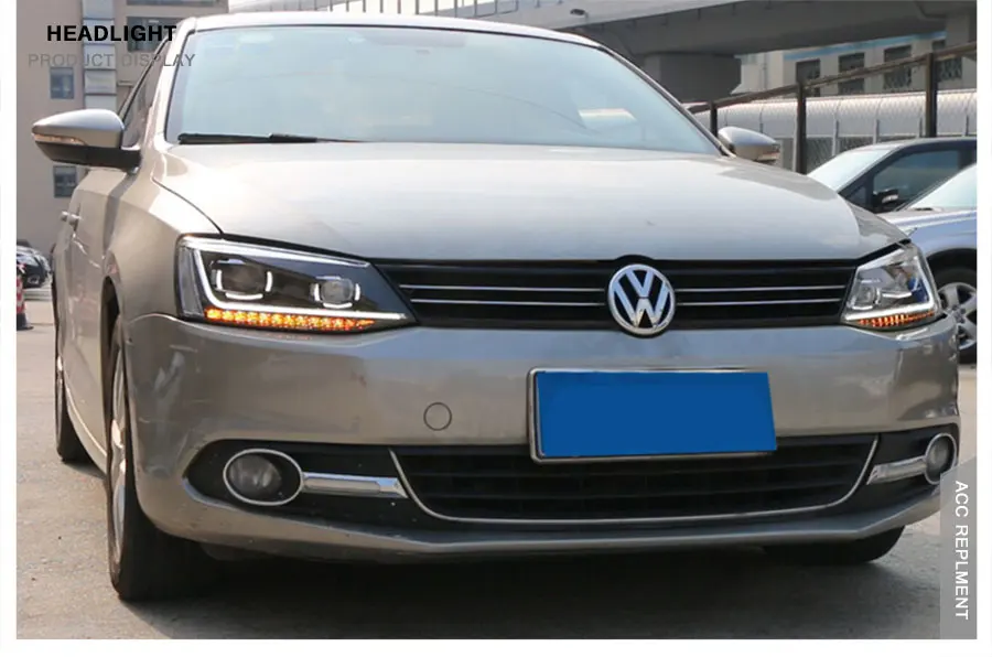 2 шт. светодиодный фары для Volkswagen Jetta 2011- светодиодный Автомобильные фары ангельские глазки комплект ксеноновых фар, Высокопрочная конструкция протовотуманная подсветка Габаритные огни