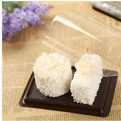 100 Clear Rectangle Plastic Cake Container / Cupcake Box Cookie Favor Case Wedding Shower B029 | Дом и сад
