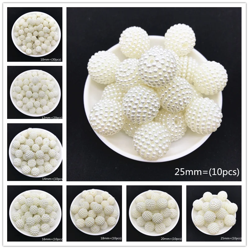 

10-25mm Bayberry Beads Imitation Pearl Beads Round Loose Beads Fit Europe Beads Jewelry Making DIY Accessories