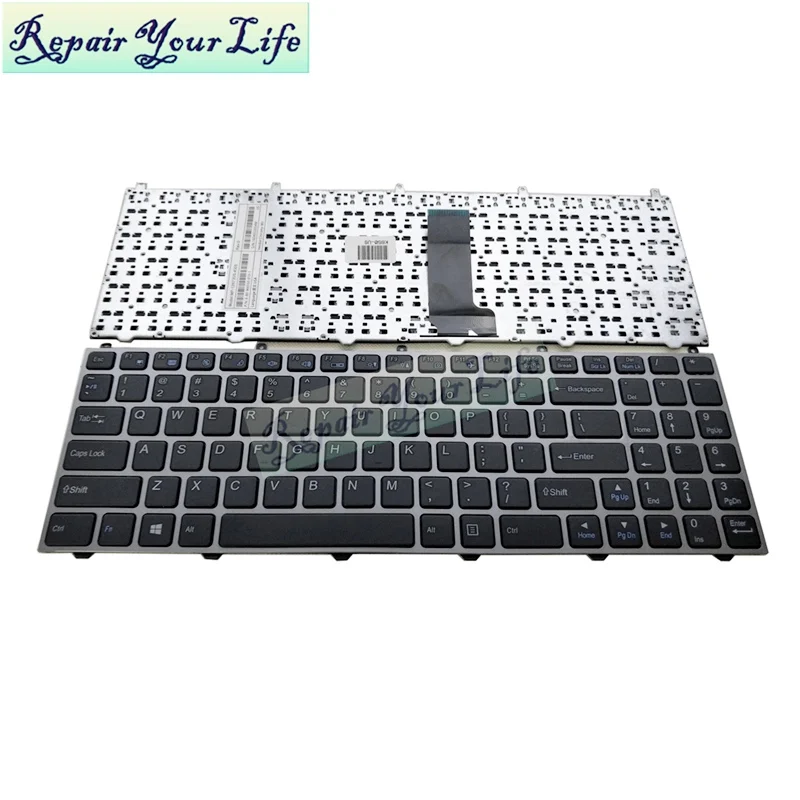X3P K610D US клавиатура для ноутбука Haier HASEE P/N:MP-12N73US-4305 6-80-W65S0-010-1 серебристо-серая рамка