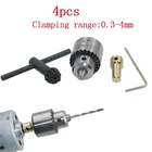 Зажимные патроны для микродвигателя Jt0, 0,3-4 мм, конический сверлильный патрон с ключом патрона 3,17 мм, латунный Мини-вал электродвигателя
