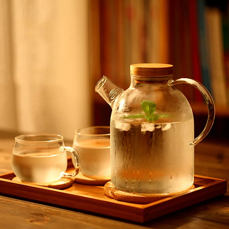 1.8L High Capacity Glass Water Kettle Kung Fu Tea Set Fruit Teapot Lemon Juice Flower Pot Heat Resistant Drinkware New | Дом и сад