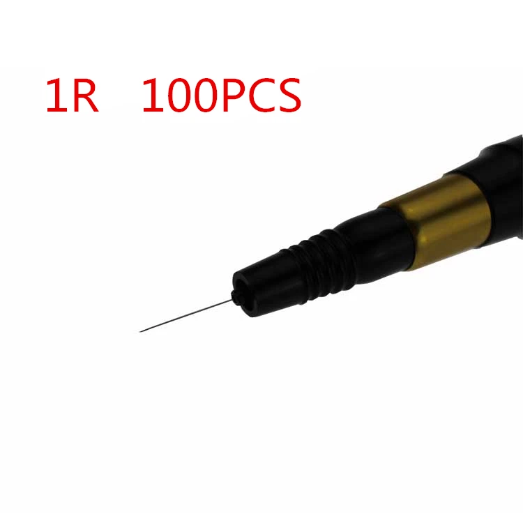 Татуировочная игла 100 шт. в лоте 1RL круглая стерилизованная одноразовая татуаж
