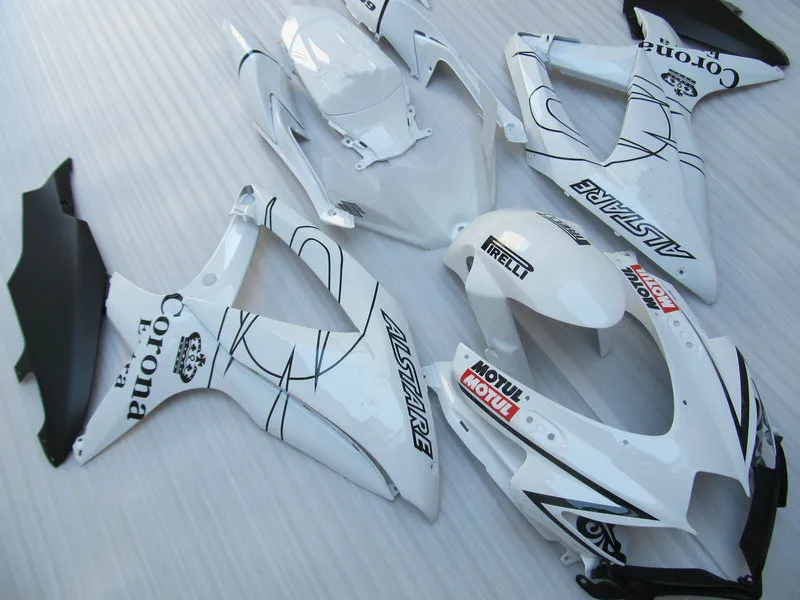 Набор обтекателей для литья под давлением GSXR600 750 K8 08 09 GSXR 600 GSXR750 2008 2009 ABS белый