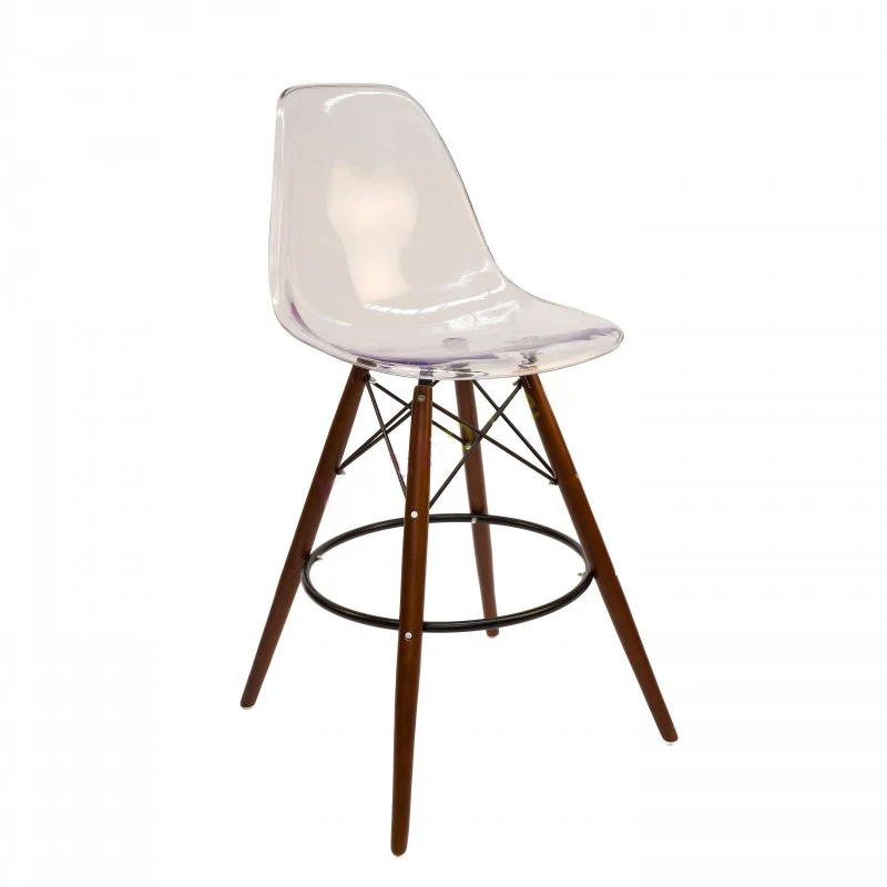 Smoke SH69 Walnut L Современный дизайн прозрачный пластиковый древесины кухня барный стул высокий барный стул сиденье высота 65 см 69 см 1 комплект из 2 предметов - Цвет: Smoke SH69 Walnut L