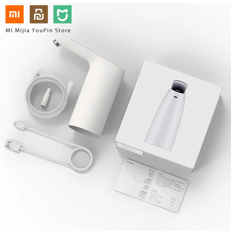 Белый XIAOMI Mijia 3LIFE автоматический USB мини сенсорный выключатель водяной насос беспроводной Перезаряжаемый с usb-кабелем Электрический диспенсер водяной насос - Цвет: Белый
