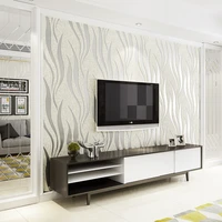 non woven flocking wallpaper modern simple stripe wave fashion wall paper living room tv sofa bedroom home decor papel de parede