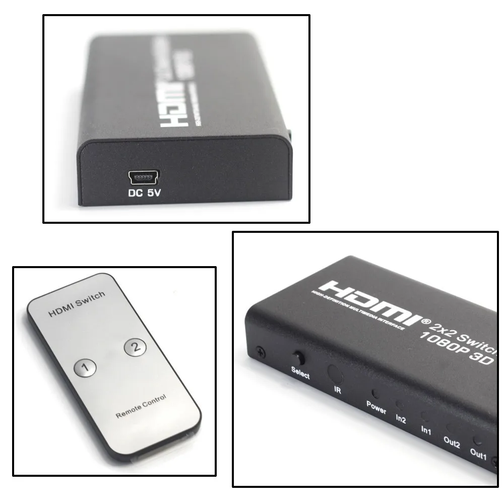 HDMI коммутатор 2x2 переключатель разветвитель два в и выхода дисплей один тот же