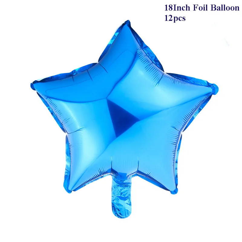 18inch Deep Blue 12 шт., 18 дюймов, розовые, белые, серебристые воздушные шары со звездами, фольгированные воздушные шары для дня рождения, свадьбы, вечеринки, принадлежности для девочек, 1-е вечерние украшения - Цвет: 18inch Deep Blue