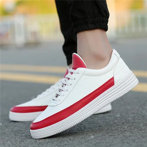 White Red Mhysa/ кроссовки; Новинка; Мужская модная повседневная обувь на плоской подошве; сезон весна-лето; удобная мужская белая Повседневная обувь; L200 - Цвет: White Red