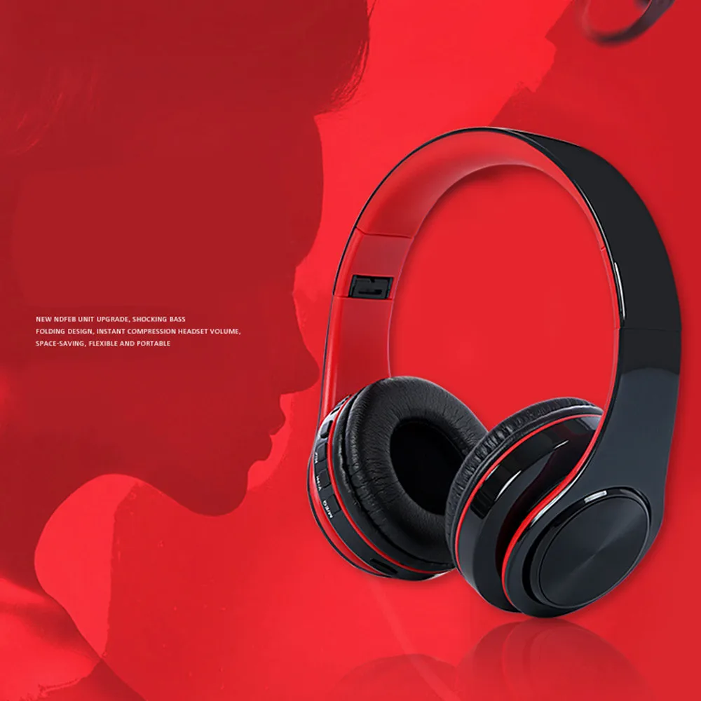 Беспроводные музыкальные наушники Bluetooth гарнитура складные качественные с