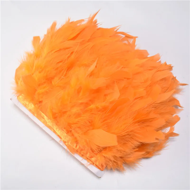 Orange Новинка 10 ярдов/партия Турция бахрома с перьями 10-15 см chandelle перья марабу для ремесел карнавальные костюмы DIY Одежда - Цвет: Orange