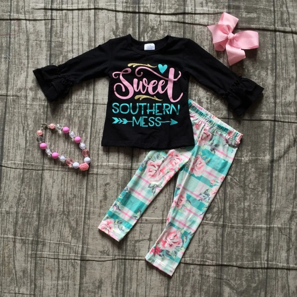 Новый осень/зима для маленьких девочек sweet Южной беспорядок наряд бутик