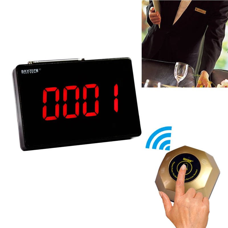 DAYTECH система вызова ресторанный пейджер официант сервис кнопка гость 1 дисплей и