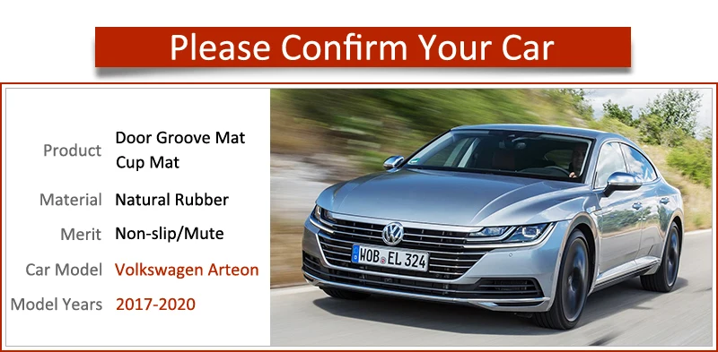 Противоскользящий резиновый слот для ворот коврик чашки VW Arteon 2017 2018 2019 Volkswagen R Line