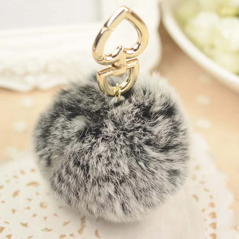 Модный пушистый Pom REX Rabbit настоящий меховой брелок шарик Puff Шарм на сумку брелки