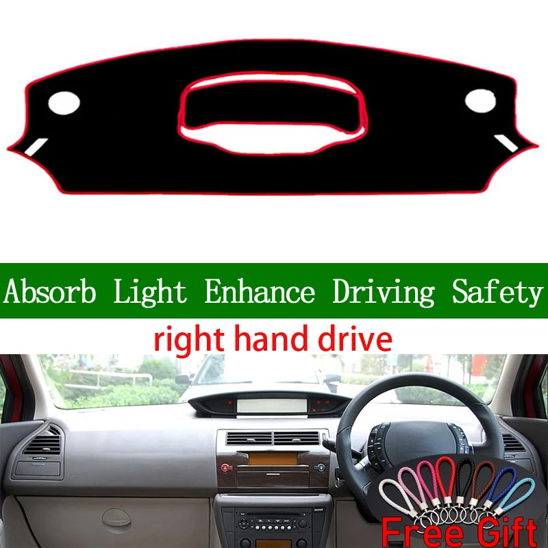 

For Citroen QUATRE C-Triomphe 2008 2009 2010 2011-2016 Right Hand Dashboard Cover Car Stickers Dash Mat Interior Accessories
