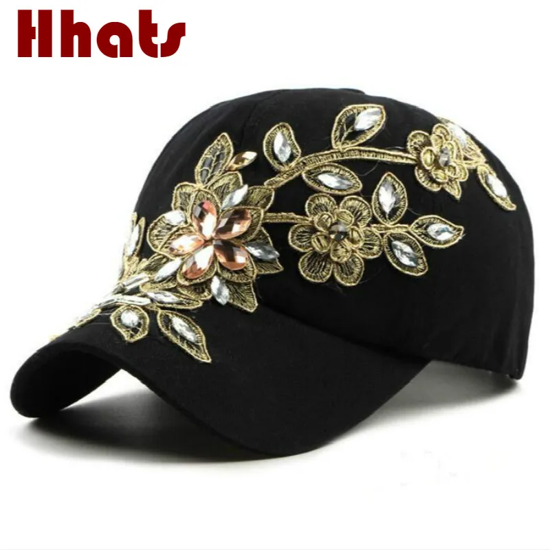 Модная женская кепка со стразами Регулируемая Кепка с цветком и кристаллами snapback