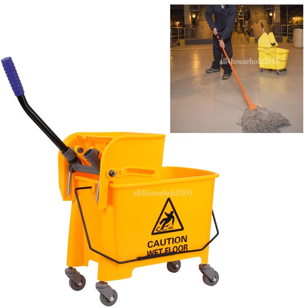 (Ship From USA) Rubber Bucket Wringer Mop Bucket Commercial Combo 20L
