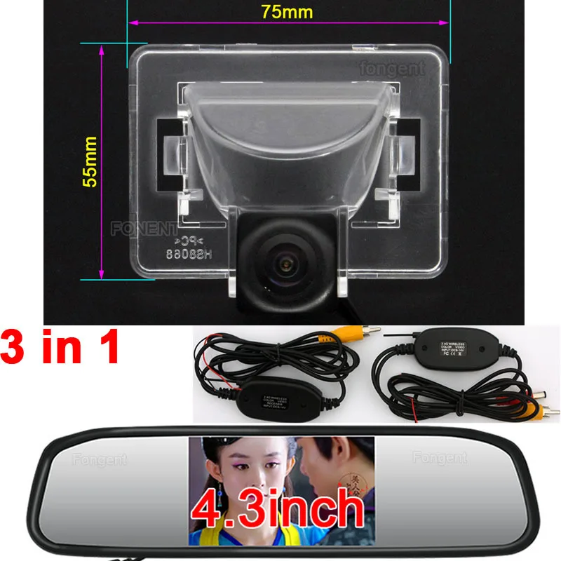 Y8068-AV-H1-43 Для Mazda5 Mazda 5 2005 2006 2007 2008 2009 2010 M5 зеркало заднего вида для парковки заднего вида от Беспроводной HD 1280*720 P Камера монитор - Название цвета: Y8068-AV-H1-43