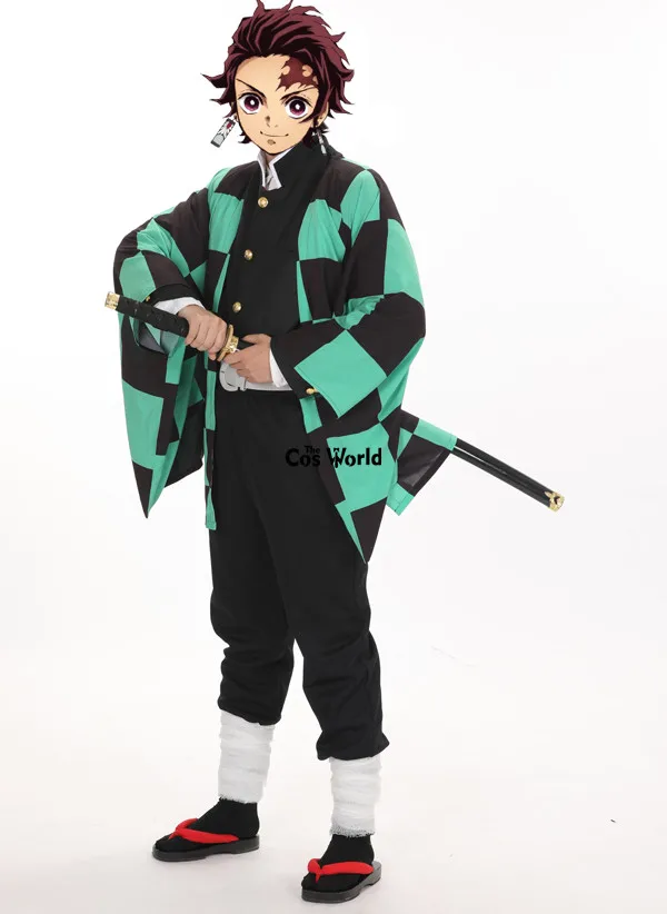 Убийца демона: Kimetsu no Yaiba Kamado Tanjirou Agatsuma Zenitsu Tomioka Giyuu Haori плащ униформа наряд аниме костюмы для косплея