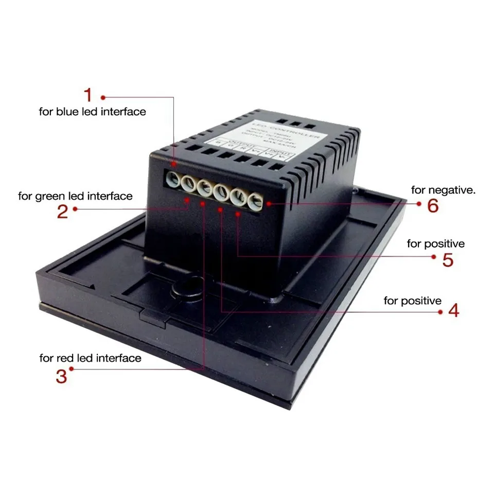ROSH DC12 24V 12A RGB светодиодный пульт управления диммер черный/белый стеклянный