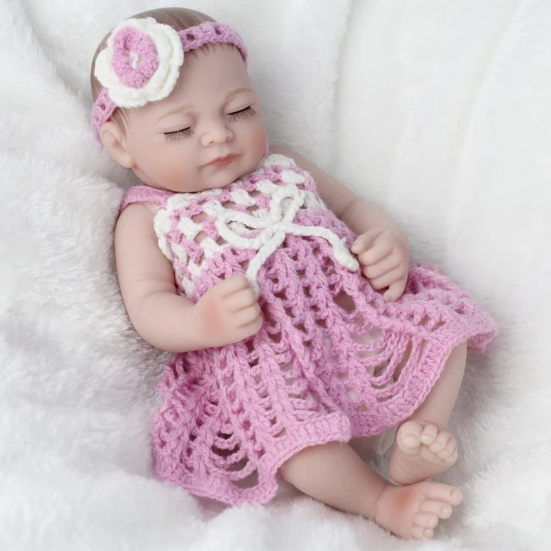 28 см силиконовые куклы Bebe Reborn Baby полностью виниловые для девочек милые с голубым