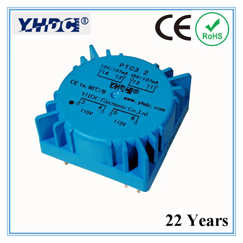 Сварной тороидальный трансформатор YHDC PCB PTC3.2 3 2 ва 115 в * 2/15 2|encapsulated transformer|toroidal