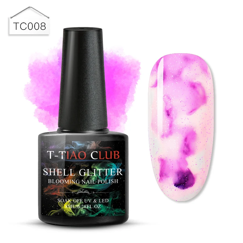 FS03413 T-TIAO CLUB, 8 мл, акварельные чернила, лак для ногтей, цветущий УФ-гель, эффект дыма, мраморный, градиентный, для маникюра, сделай сам, Гель-лак для ногтей - Цвет: FS03413