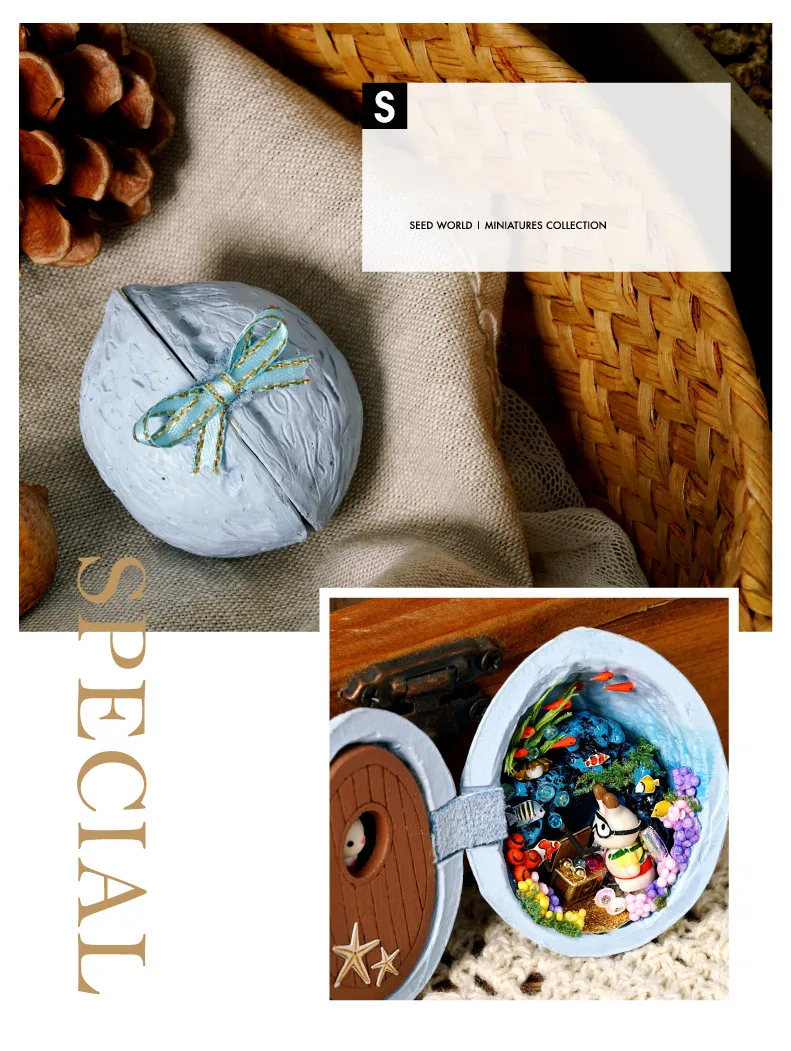 DIY Кукольный дом мебель семена мира серии сладкие вечерние Время свадьбы джунгли движение золото копать Звездная рука миниатюрный кукольный домик