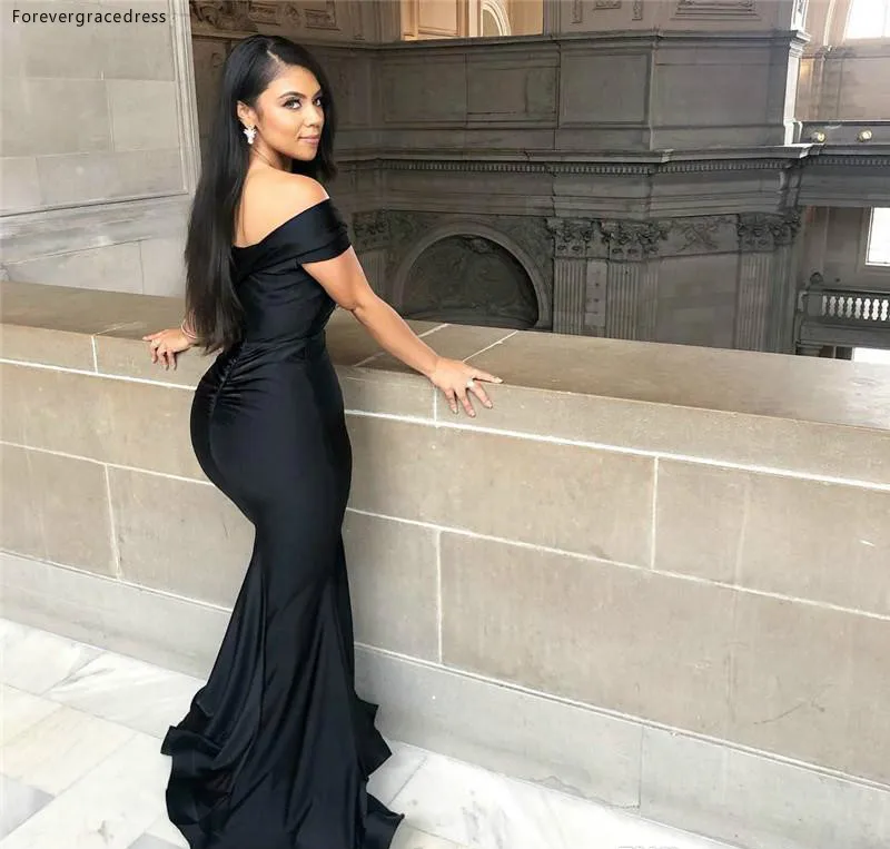 2019 Black Bridesmaid Dress Cheap Off Shoulder Summer Country Garden Formal Wedding Party Guest Maid of Honor Gown Plus Size | Свадьбы и