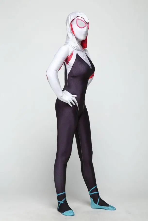 Женский костюм Zentai из спандекса с 3D принтом для Хэллоуина карнавала