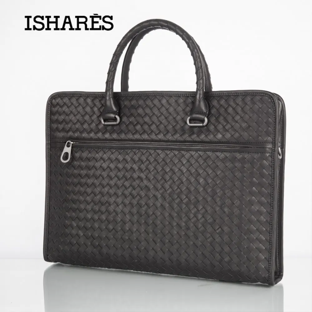 

Мужская деловая сумка из натуральной воловьей кожи, с отделением официальный портфель, ручная работа, IS3174-1