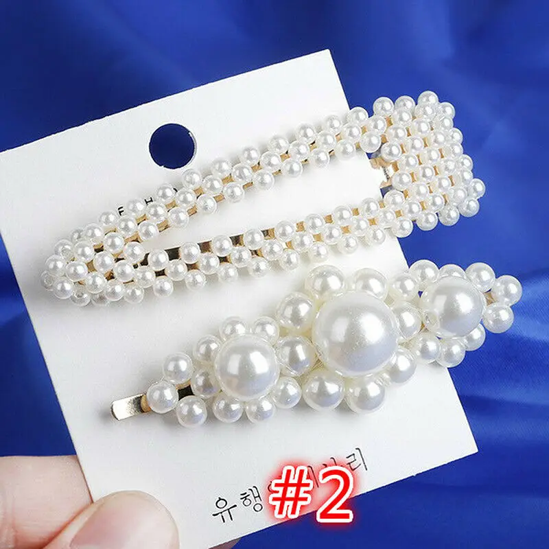 2pcs-2 Модные заколки для волос с жемчугом для женщин Элегантный корейский дизайн оснастки заколка палочка, Шпилька для волос аксессуары для укладки волос Искусственный бисер - Цвет: 2pcs-2