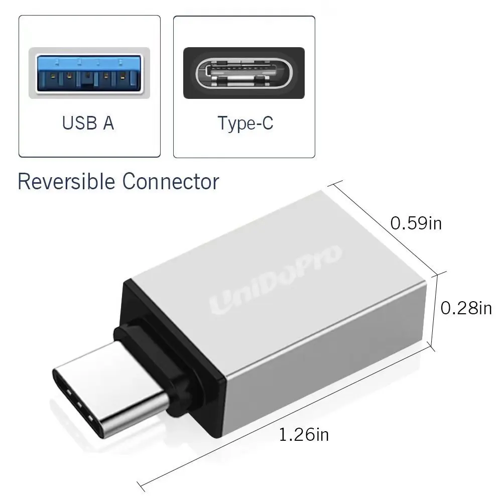 Unidopro USB C адаптер к 3 0 OTG Type конвертер для Philips S653H X818 / Oukitel K6 K5000 Синхронизация данных