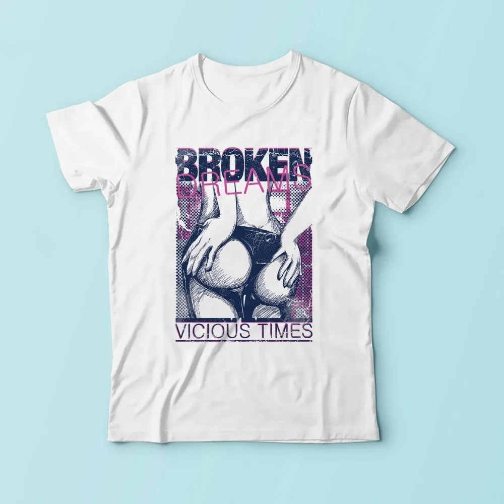 Футболка мужская с надписью broken dreams порочное время брендовая белая Повседневная