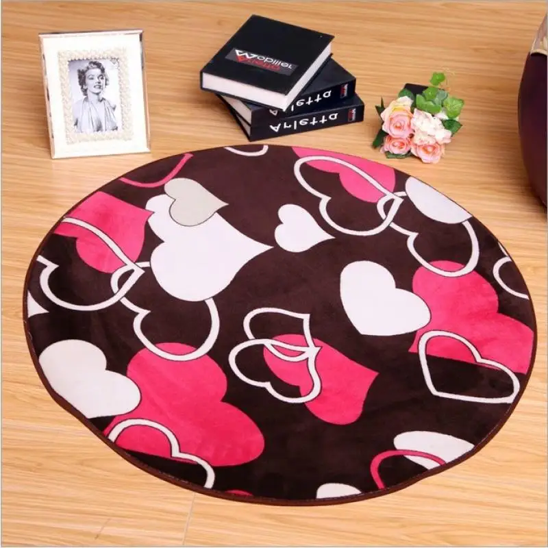 Круглый коралловый флисовый коврик в скандинавском современном стиле подушка