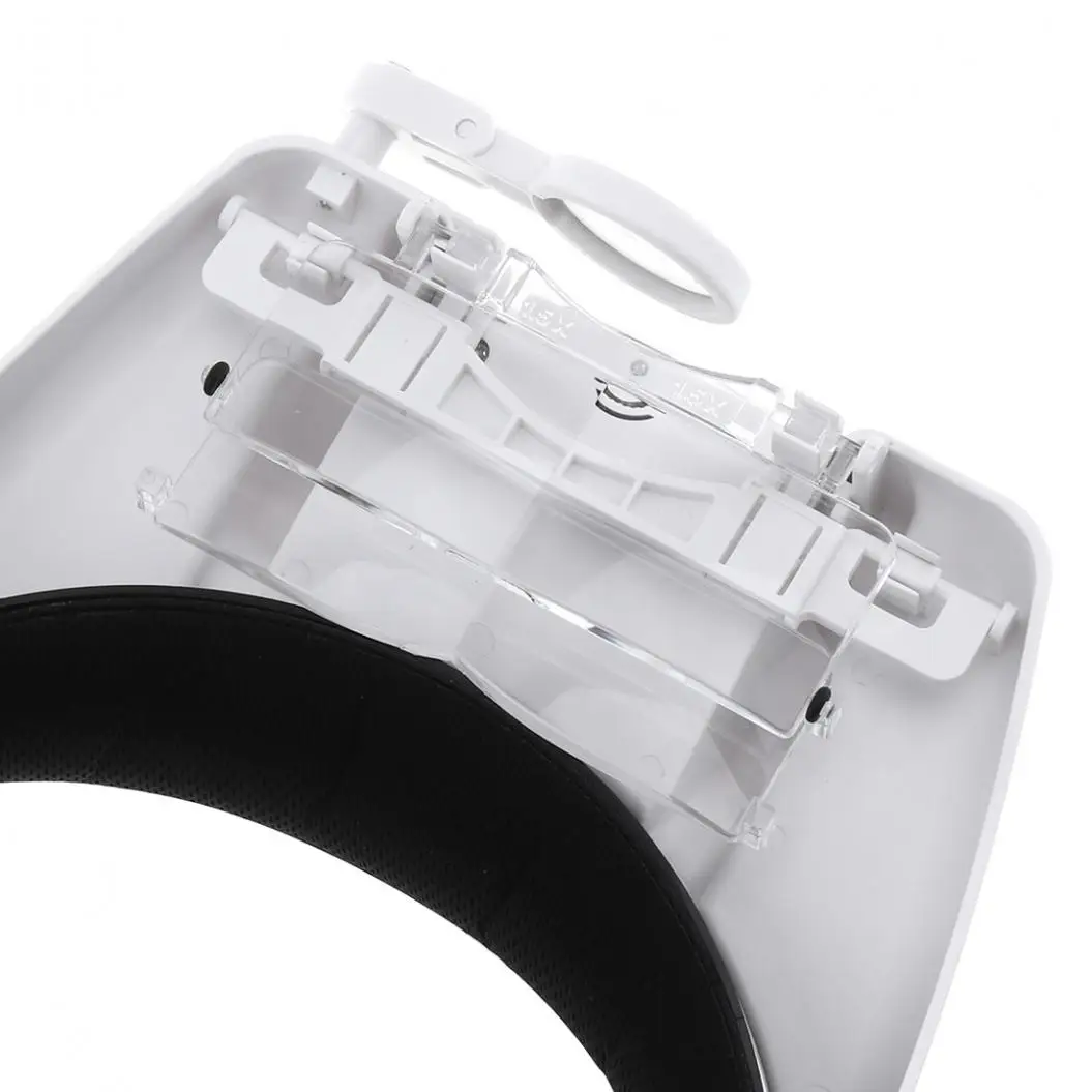 Adjustable Headband Eyeglass Magnifier Loupe Magnifying Glass with LED Light for Reading Repairing Drawing Handicraft Tailorin