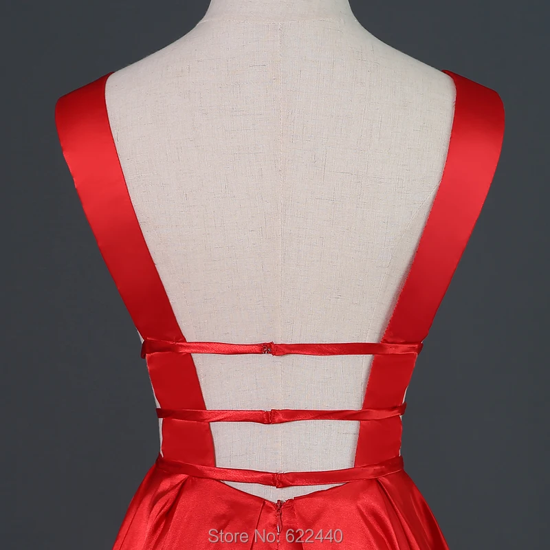 Сексуальное красное вечернее платье с глубоким v образным вырезом длинное для