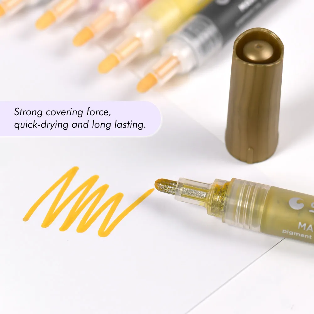 24 /12Colors Marker Acrylic Painter Colorful Marking Pen Highlighter Permanent Candy Color for DIY Drawing Supplies | Канцтовары для