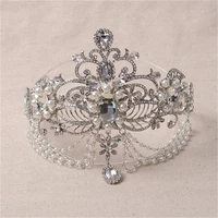 cc crowns tiaras hairbands water drop shape frontlet rhinestones pageant wedding hair accessories for bridal fine jewelry hg382
