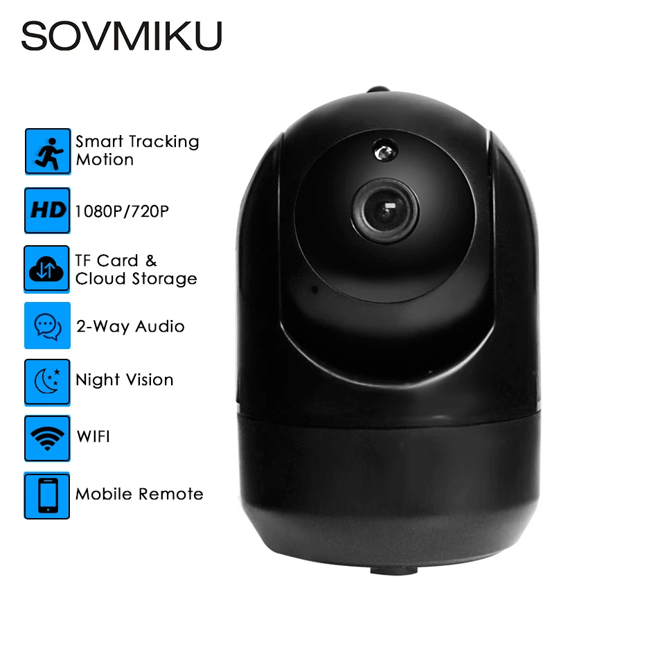 Мини HD 1080P Беспроводная облачная IP камера смарт Авто слежение за человеком дома