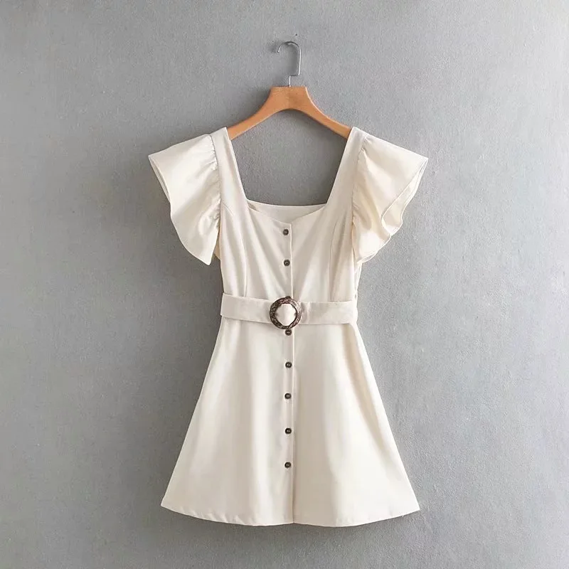 Женское платье трапециевидной формы Vestido сексуальное без рукавов с вырезом
