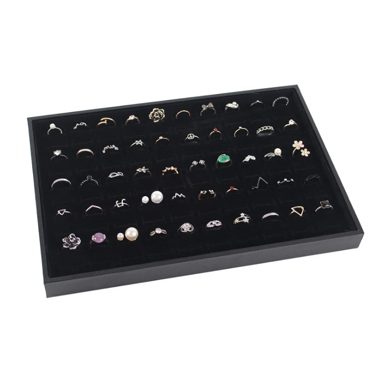 Ring plate 1 Mordoa PU рамка Edage и завернутый бархат ювелирные изделия лоток кольца коробка серьги ожерелья для мужчин Чехол держатель, браслеты стенд - Цвет: Ring plate 1