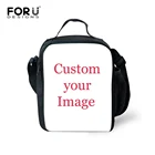 Детская сумка для ланча FORUDESIGNS с пользовательским изображением или логотипом, Портативная сумка для пикника, Женский термоланчбокс, охлаждающие Изолированные сумки, сумки, сумка