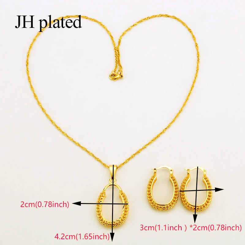 JHplated нигерийские Арабские Ювелирные наборы африканских эфиопских ювелирных