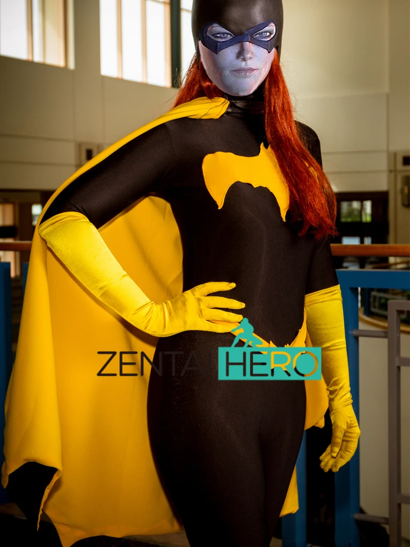 Бесплатная доставка DHL 2017 взрослый Бэтмен спандекс Бэтгерл костюм супергероя